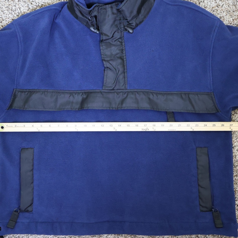 Tommy Hilfiger Vintage Fleece Pullover Anorak 1/2 Zip Mock Neck XL Navy Blue - Picture 14 of 16